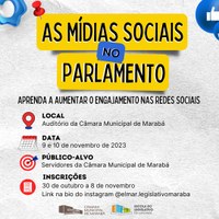 Vem aí a oficina "As Mídias Sociais no Parlamento" !