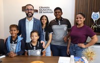 Vereadores mirins da Escola São Francisco foram recebidos pelo vereador Miterran